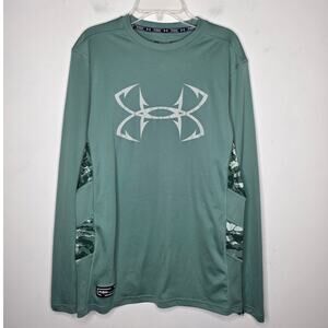 Under Armour Fish heat gear green camo long sleeve shirt - medium